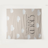 Beige natuurlijke wolk negen douche modern stijlvo wandkleed (Voorkant (horizontaal))