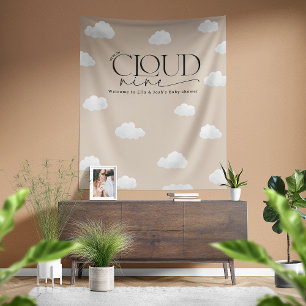 Beige natuurlijke wolk negen douche modern stijlvo wandkleed