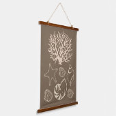 Beige Nautical Seashell Wall Tapestry  Hangend Wandkleed (Gebogen)
