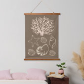 Beige Nautical Seashell Wall Tapestry  Hangend Wandkleed (Slaapkamer)