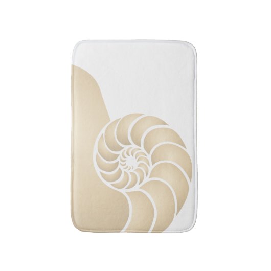 Beige Nautilus Nautical Seaside Badmat (Voorkant Verticaal)