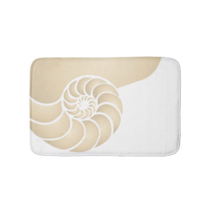 Beige Nautilus Nautical Seaside Badmat