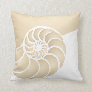 Beige Nautilus Nautical Seaside Kussen