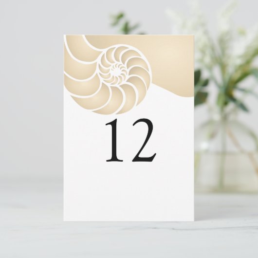 Beige Nautilus Shell Beach Wedding (Staand voorkant)