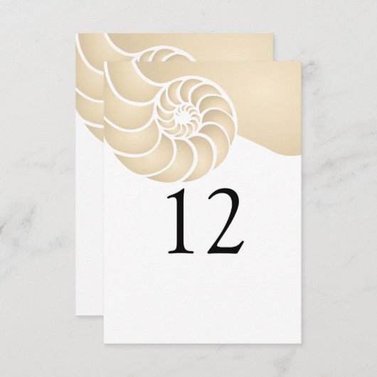 Beige Nautilus Shell Beach Wedding (Voorkant / Achterkant)