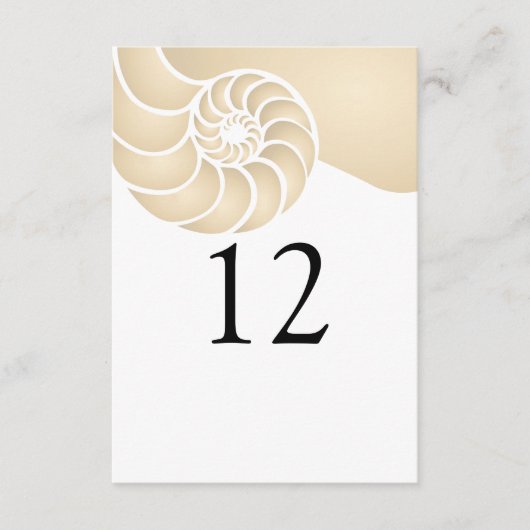 Beige Nautilus Shell Beach Wedding (Voorkant)