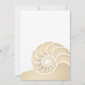 Beige Nautilus Shell Beach Wedding Kaart (Achterkant)