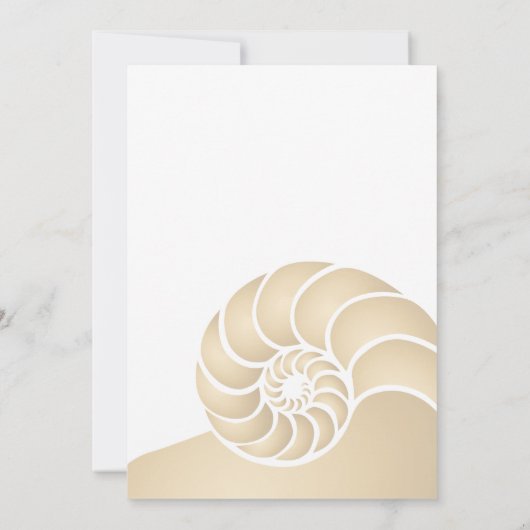 Beige Nautilus Shell Beach Wedding Kaart (Achterkant)