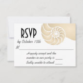 Beige Nautilus Shell Beach Wedding RSVP Kaartje (Voorkant)