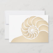 Beige Nautilus Shell Beach Wedding RSVP Kaartje (Achterkant)