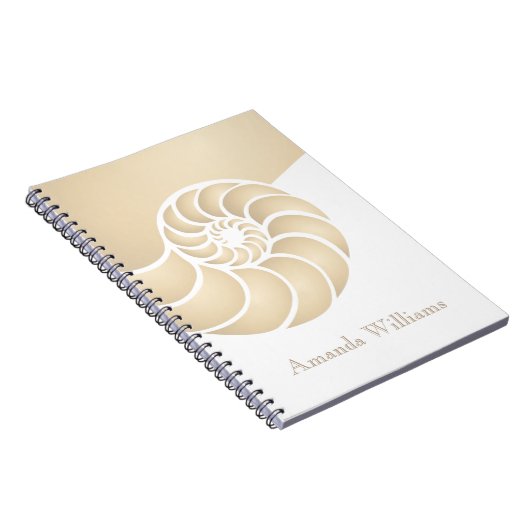 Beige Nautilus Shell Custom Nautical Notitieboek (Rechterzijde)