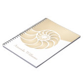 Beige Nautilus Shell Custom Nautical Notitieboek (Linkerzijde)