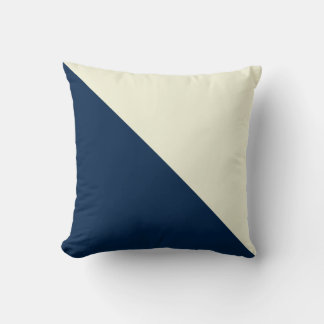 Beige & Navy Blue Diagonaal Sierkussen