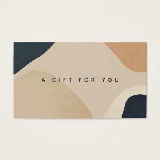 Beige Navy Blue Modern Abstracte Shapes Gift Kaart (Voorkant)