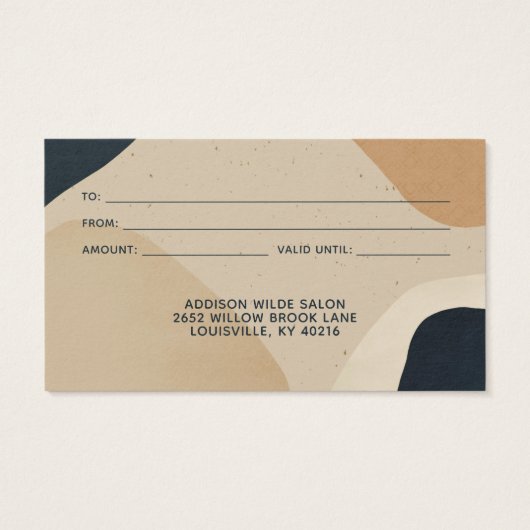 Beige Navy Blue Modern Abstracte Shapes Gift Kaart (Achterkant)