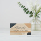 Beige Navy Blue Modern Abstracte vormen Neutraal Afsprakenkaartje (Staand voorkant)