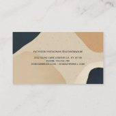 Beige Navy Blue Modern Abstracte vormen Neutraal Afsprakenkaartje (Achterkant)