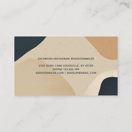 Beige Navy Blue Modern Abstracte vormen Neutraal Afsprakenkaartje (Achterkant)