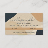 Beige Navy Blue Modern Abstracte vormen Neutraal Afsprakenkaartje (Voorkant)