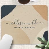 Beige Navy Blue Modern Abstracte vormen Neutraal Muismat