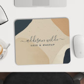 Beige Navy Blue Modern Abstracte vormen Neutraal Muismat