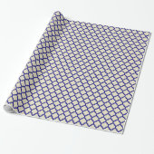 Beige Navy Blue Moroccan Quatrefoil Pattern #5 Cadeaupapier (Uitgerold)