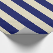 Beige, Navy Blue XL Stripes Pattern V. Cadeaupapier (Hoek)