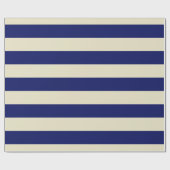 Beige, Navy Blue XL Stripes Pattern V. Cadeaupapier (Vlak)