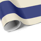 Beige, Navy Blue XL Stripes Pattern V. Cadeaupapier (Rol Hoek)