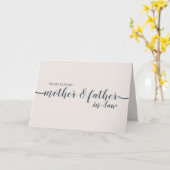 Beige Navy Minimal New Parents Moeder Vader Kaart (Gele Bloem)