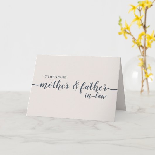 Beige Navy Minimal New Parents Moeder Vader Kaart (Gele Bloem)