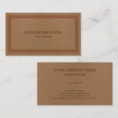 Beige nep leer visitekaartje (Voorkant / Achterkant)