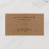 Beige nep leer visitekaartje (Achterkant)