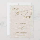 Beige Neutraal Eenvoudig Elegant Save The Date (Voorkant)