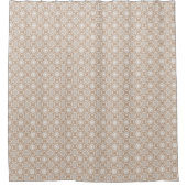 Beige Neutraal Modern Geometrisch Batikpatroon Douchegordijn (Voorkant)