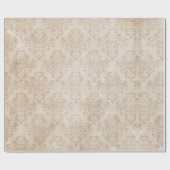  beige neutraal verweerd damast patroon cadeaupapier (Vlak)