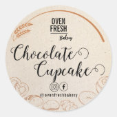 Beige Neutral Baked Goods Bakkerij Business Ronde Sticker (Voorkant)