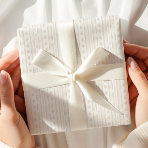 Beige Neutral Color Pattern Wrapping Paper Cadeaupapier