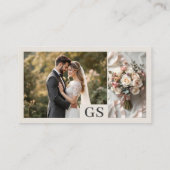 Beige Neutral Elegant Photo Script Professional Visitekaartje (Achterkant)