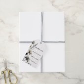 Beige Neutral Floral Wedding Cadeaulabel (Met Touw)