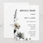 Beige Neutral Floral Wedding Kaart (Voorkant / Achterkant)