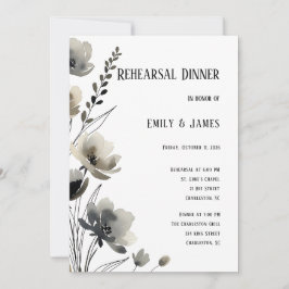 Beige Neutral Floral Wedding Kaart