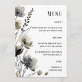 Beige Neutral Floral Wedding Menu (Voorkant)