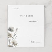 Beige Neutral Floral Wedding Plaatskaartje (Buitenkant ongevouwen)