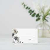 Beige Neutral Floral Wedding Plaatskaartje (Staand voorkant)