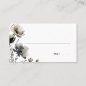 Beige Neutral Floral Wedding Plaatskaartje (Voorkant)