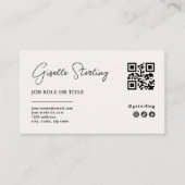 Beige Neutral Logo QR Code Professional Company Visitekaartje (Voorkant)