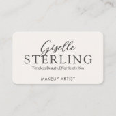 Beige Neutral Makeup Artist QR Code Visitekaartje (Voorkant)
