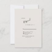 Beige Neutral Simple Modern Wedding RSVP (Voorkant)