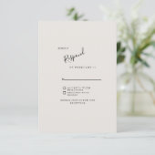 Beige Neutral Simple Modern Wedding RSVP (Staand voorkant)